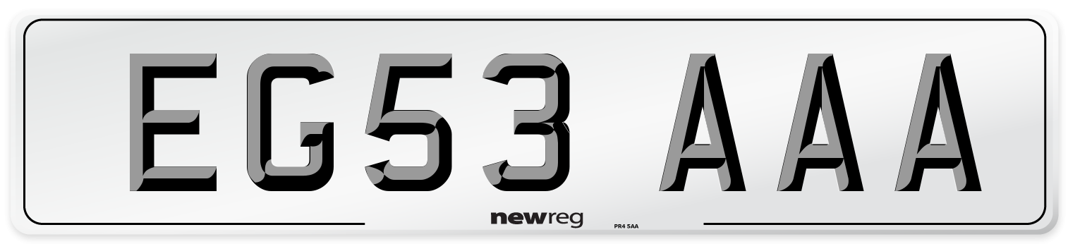 EG53 AAA Number Plate from New Reg